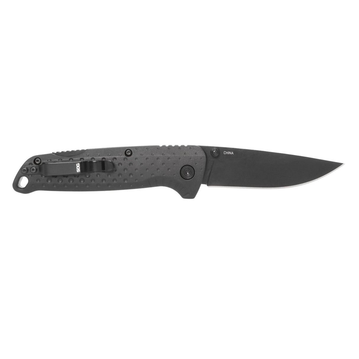 SOG - Adventurer LB, Folding Knife, 3 Drop Point Straight Edge, Glass Reinforced Nylon Handle, Blackout