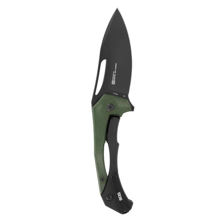 SOG - Bulwark FL, Folding Knife, 3" Drop Point Straight Edge, Micarta Handle Olive Drab Green