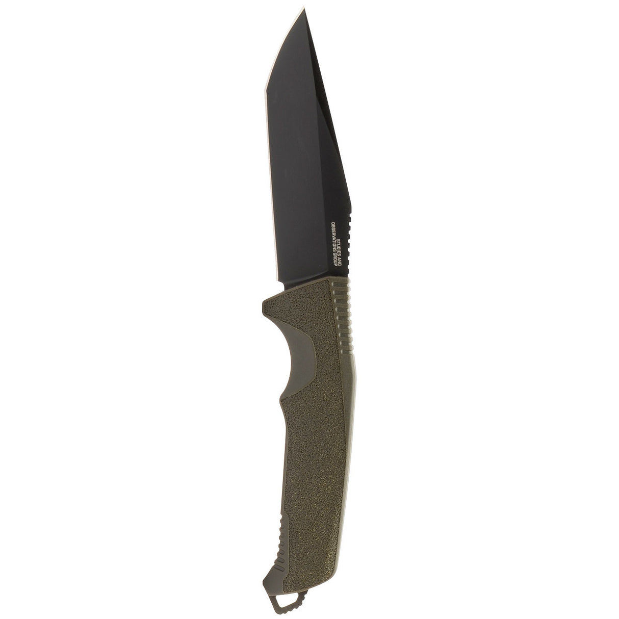 SOG - Trident FX, 4.2" Fixed Blade Knife, Tanto Point Straight Edge, Titanium Nitride Finish, Black and Olive Drab Green, Includes Nylon Sheath