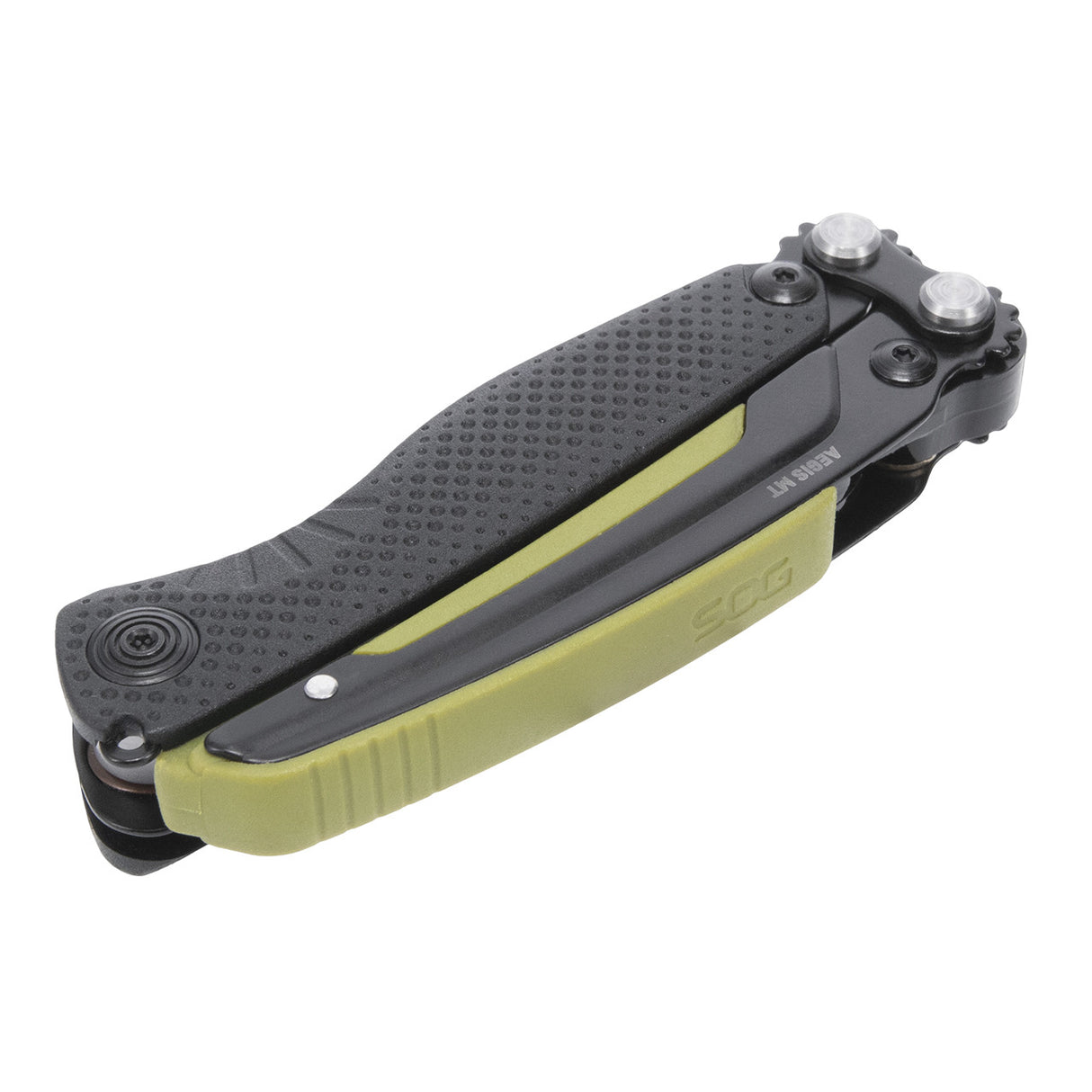 SOG - Aegis, 5 Tool Multi-Tool, Cryo 440C Steel, Black Oxide, Black + Moss Green