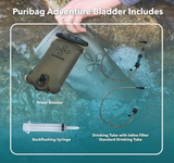 Puribag Water - Adventure Bladder - 2 Liter Hydration Bladder with Filter