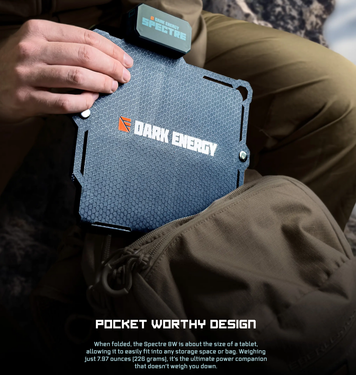 Dark Energy - Spectre 8W Ultra-Compact Portable Solar Panel