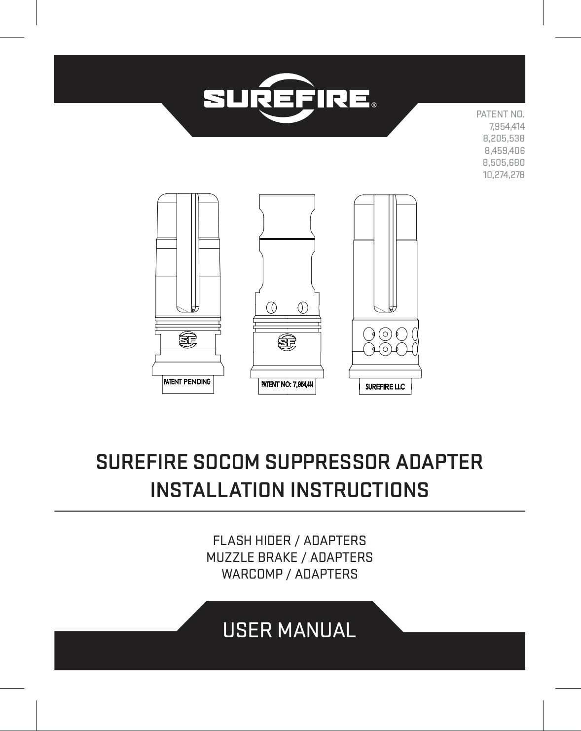 SureFire - SOCOM 3 Prong Flash Hider, Various Caliber/Thread Sizes