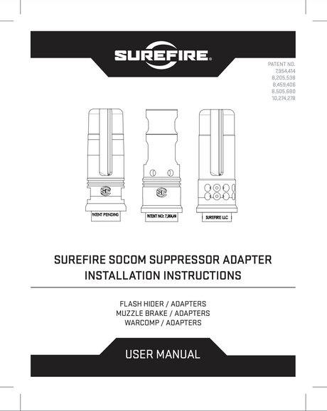 SureFire - SOCOM 3 Prong Flash Hider, Various Caliber/Thread Sizes