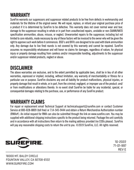 SureFire - SOCOM 3 Prong Flash Hider, Various Caliber/Thread Sizes