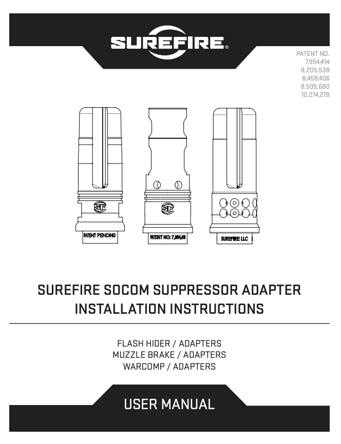 SureFire - SOCOM 4-Prong Flash Hider, Various Calibers/Thread Patterns