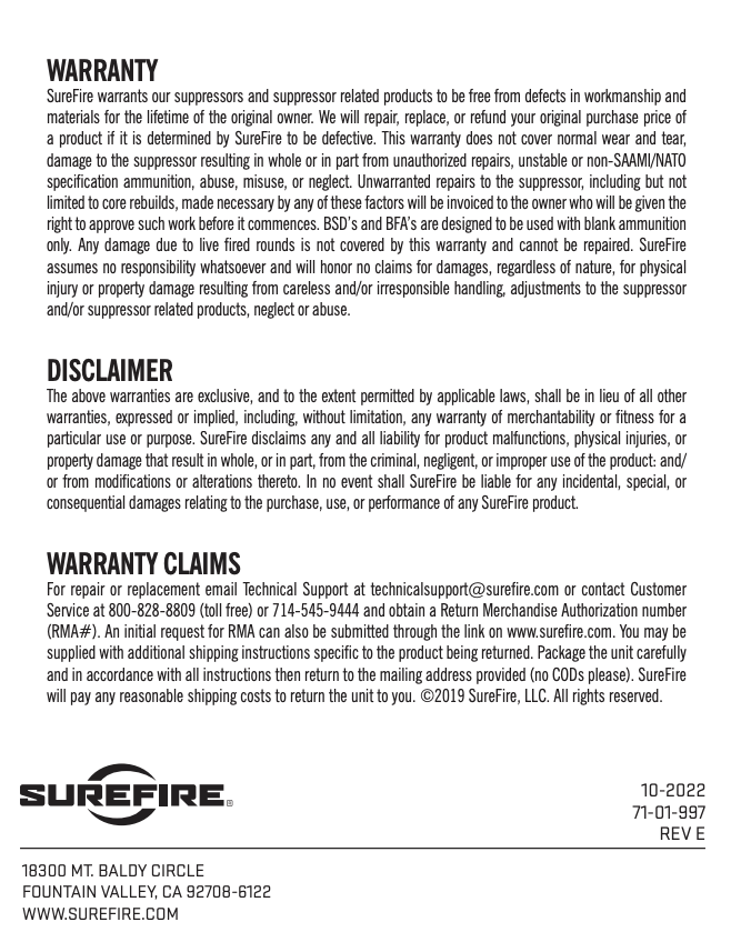 SureFire - SOCOM 4-Prong Flash Hider, Various Calibers/Thread Patterns