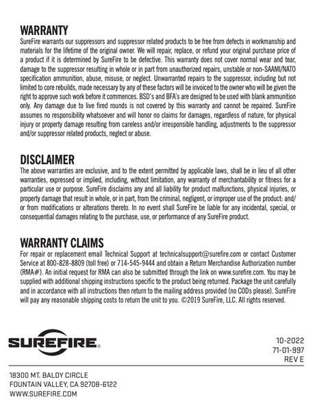 SureFire - SOCOM 4-Prong Flash Hider, Various Calibers/Thread Patterns