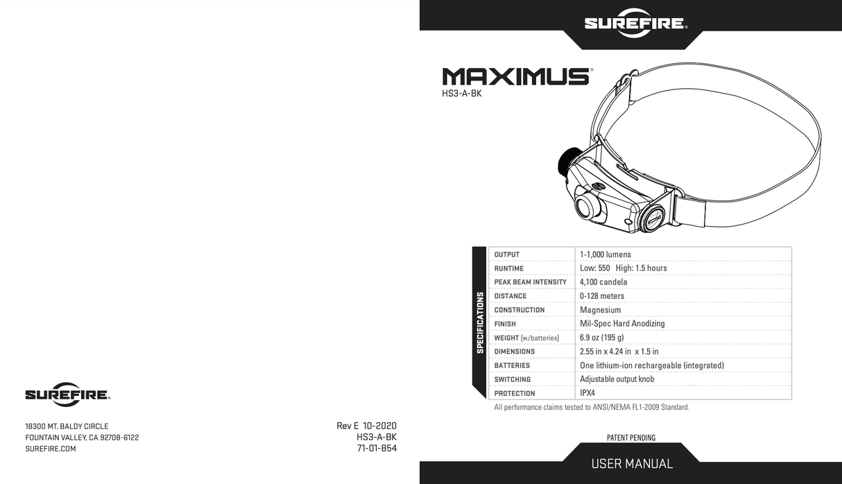 SureFire - Maximus Rechargeable Variable-Output LED Headlamp