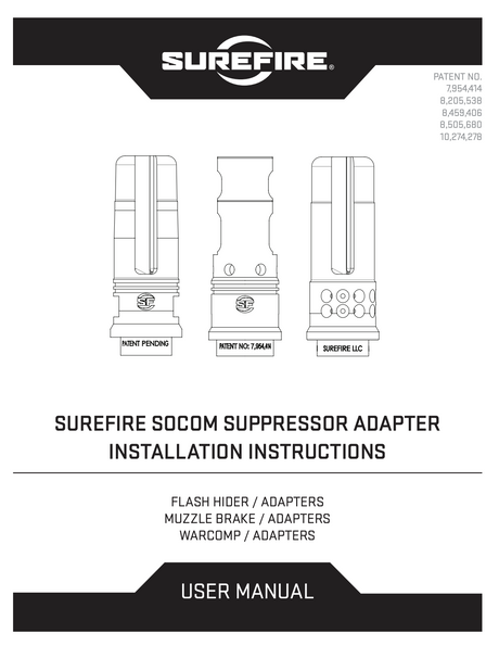 SureFire - SOCOM Muzzle Brake, Various Calibers & Thread Pitch