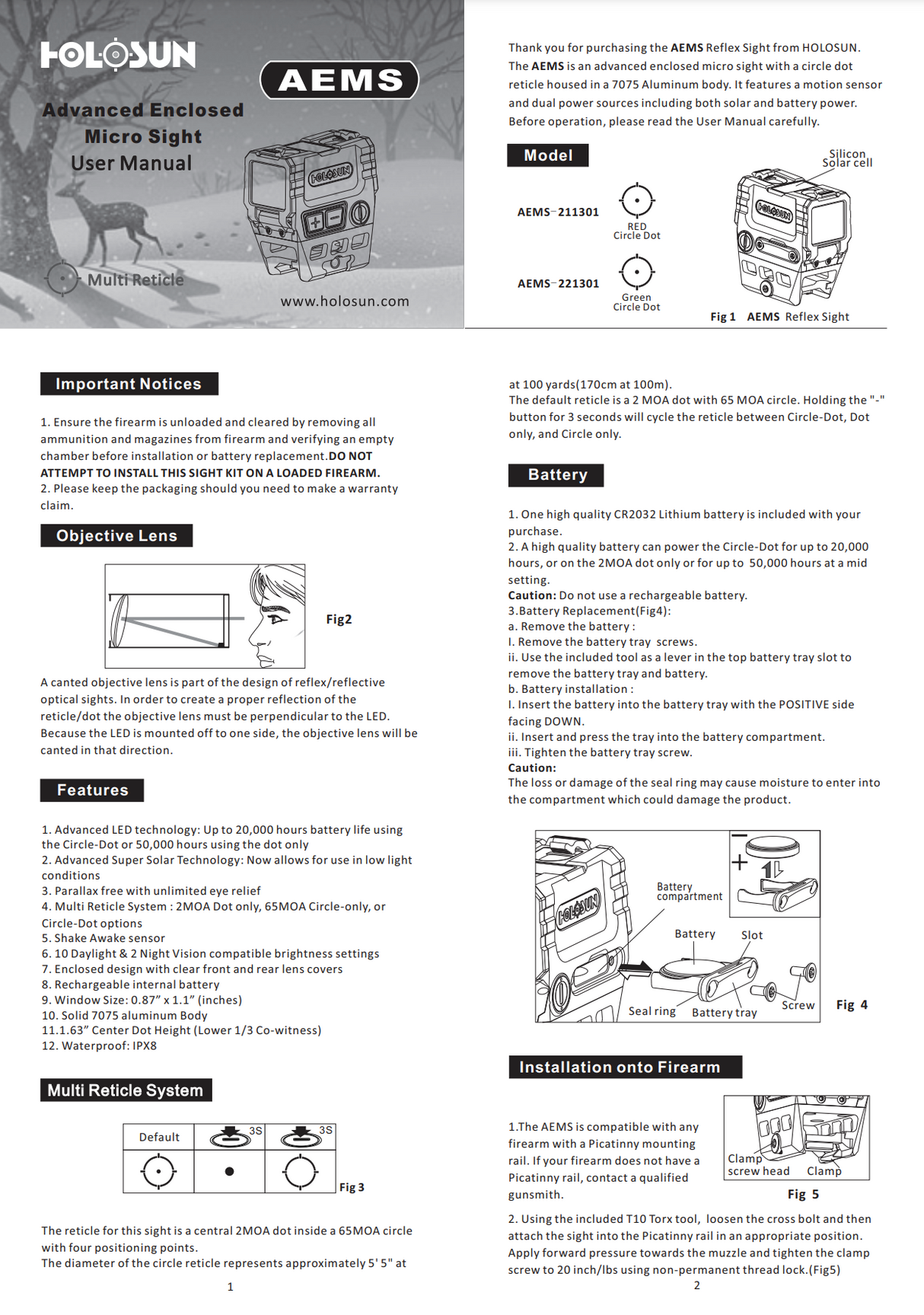 Holosun - AEMS Advanced Enclosed Micro Sight