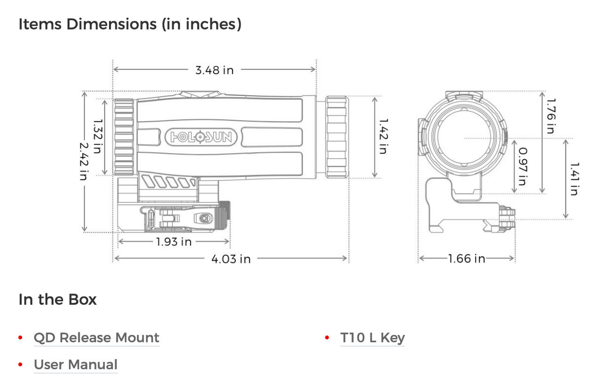 Holosun - HM3X: 3X Magnifier with Flip-to-Side Design