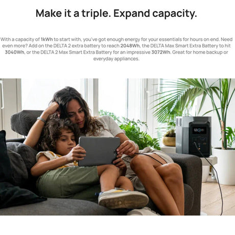 EcoFlow – DELTA 2 Portable Power Station, 1024Wh, 1800W Output