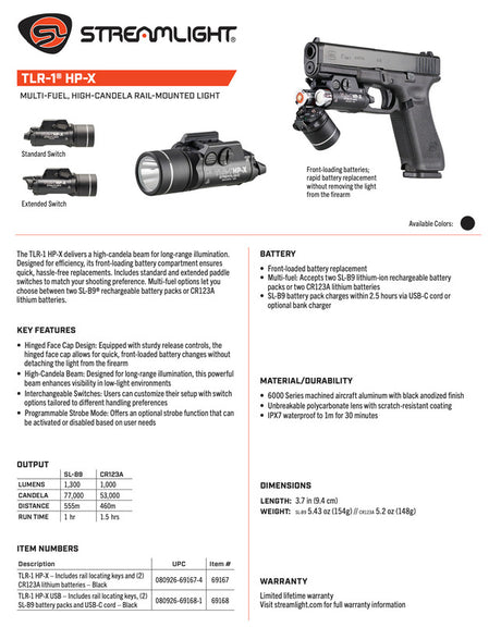 Streamlight – TLR-1 HP-X Long-Range Rail-Mounted Weapon Light