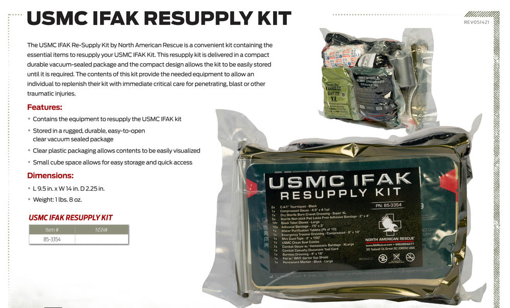 North American Rescue - USMC IFAK Resupply Kit