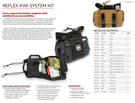 North American Rescue - Reflex IFAK System Kit with TCCC Supplies