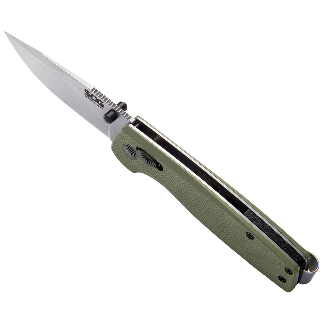 SOG - Terminus XR, Folding Knife, 2.95" Straight Clip Point, Olive Drab Green