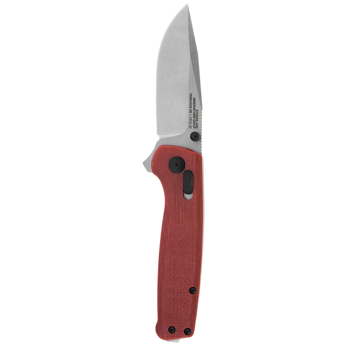 SOG - Terminus XR, Folding Knife, 2.95" Straight Clip Point, Crimson Red