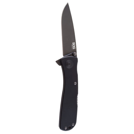 SOG - Twitch II, Folding Knife, 2.65" Drop Point Straight Edge, Black Titanium Nitride Finish, Black