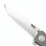 SOG - Twitch II, Folding Knife, 2.65" Drop Point Plain Edge, Gray Hard Anodized Aluminum Handle, Satin Finish, Silver