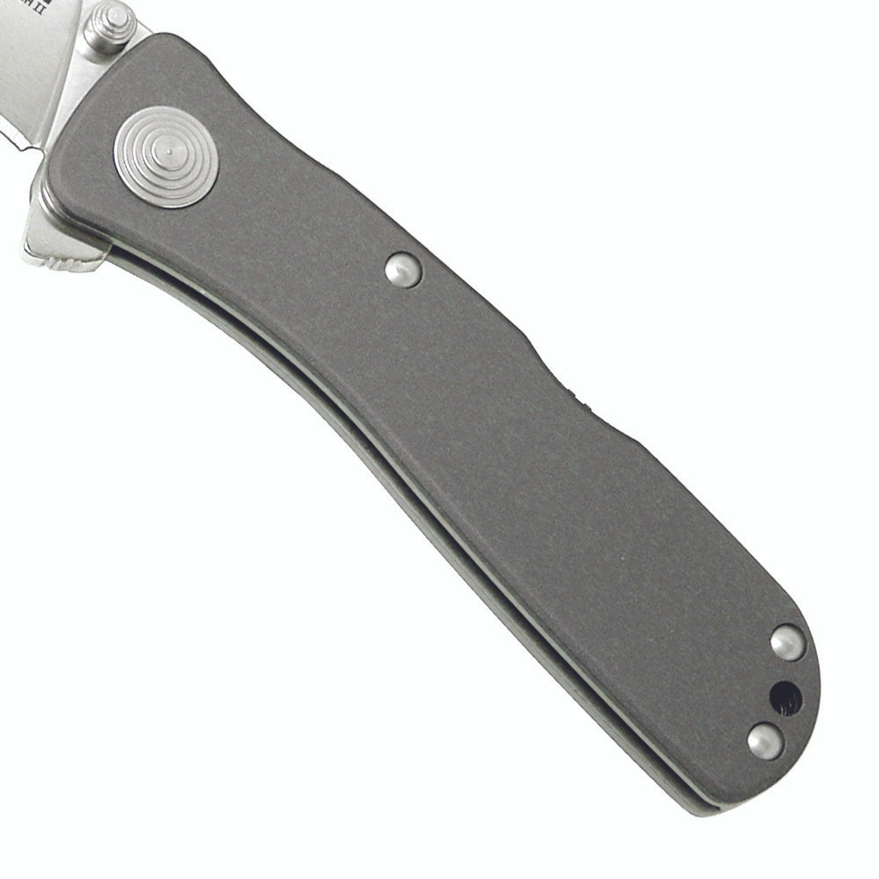 SOG - Twitch II, Folding Knife, 2.65" Drop Point Plain Edge, Gray Hard Anodized Aluminum Handle, Satin Finish, Silver