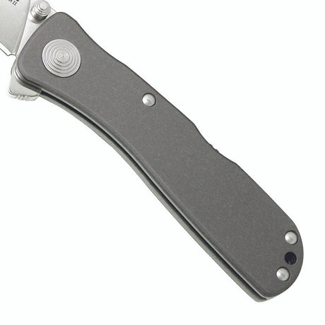 SOG - Twitch II, Folding Knife, 2.65" Drop Point Plain Edge, Gray Hard Anodized Aluminum Handle, Satin Finish, Silver
