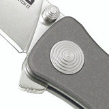 SOG - Twitch II, Folding Knife, 2.65" Drop Point Plain Edge, Gray Hard Anodized Aluminum Handle, Satin Finish, Silver