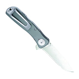 SOG - Twitch II, Folding Knife, 2.65" Drop Point Plain Edge, Gray Hard Anodized Aluminum Handle, Satin Finish, Silver