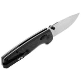 SOG - Terminus XR, Folding Knife, 2.95" Straight Clip Point, Black G10 and Carbon Fiber Handle, CPM S35VN Steel, Satin Finish, Silver