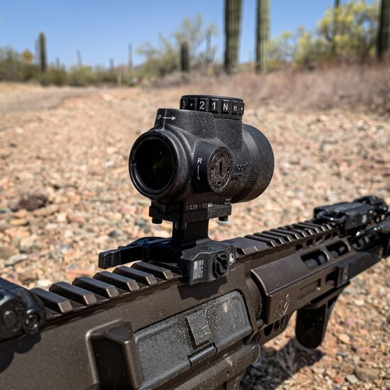 American Defense - Trijicon MRO Lightweight Mount, Tac Lever, Low