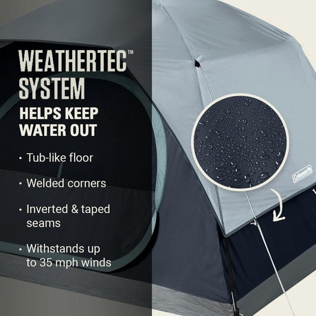 Coleman - Skydome 4-Person Tent with LED Light and WeatherTec
