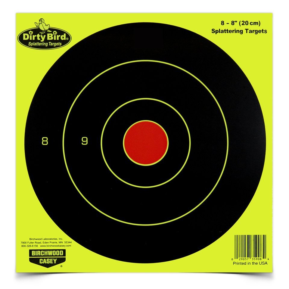 Birchwood Casey - Dirty Bird 8 Inch Yellow Round Target - 8 Pack