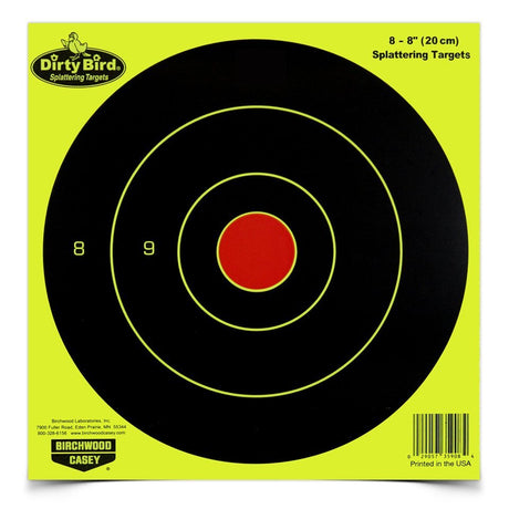 Birchwood Casey - Dirty Bird 8 Inch Yellow Round Target - 8 Pack