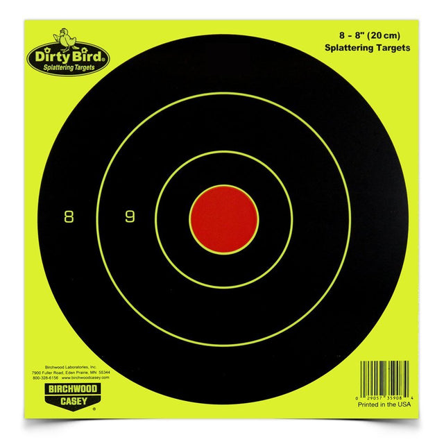 Birchwood Casey - Dirty Bird 8 Inch Yellow Round Target - 8 Pack
