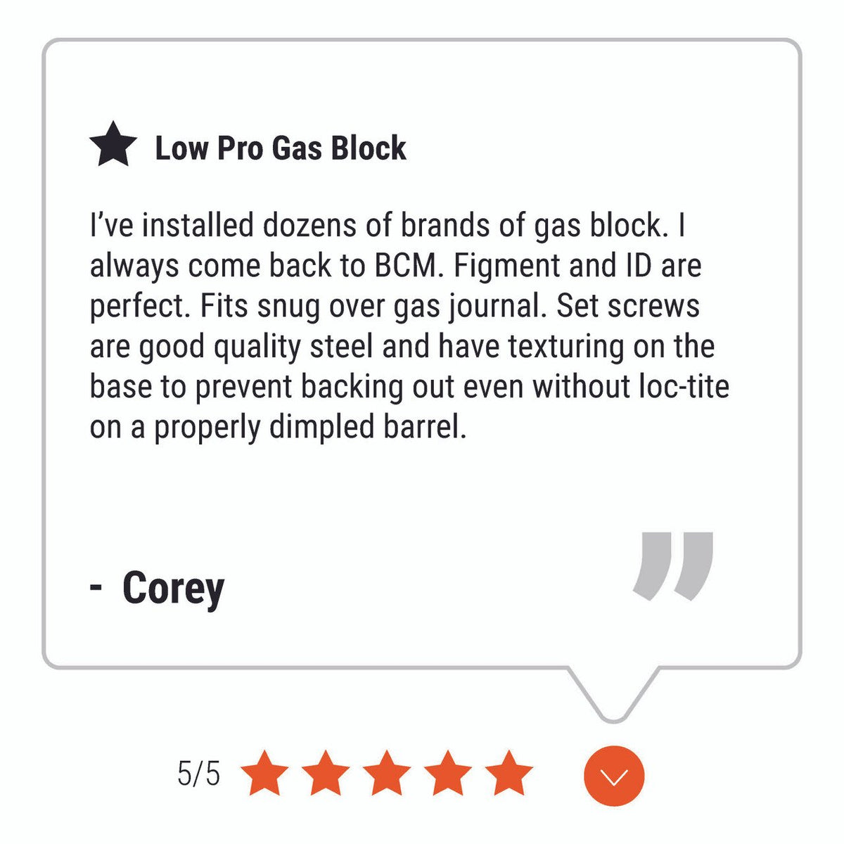 Bravo Company - Low Profile Gas Block for .750 Barrel - Black