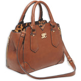 Bulldog Cases - Satchel Purse with Holster - Chesnut/Leopard