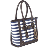 Bulldog Cases - Tote Style Purse with Holster - Navy Stripe
