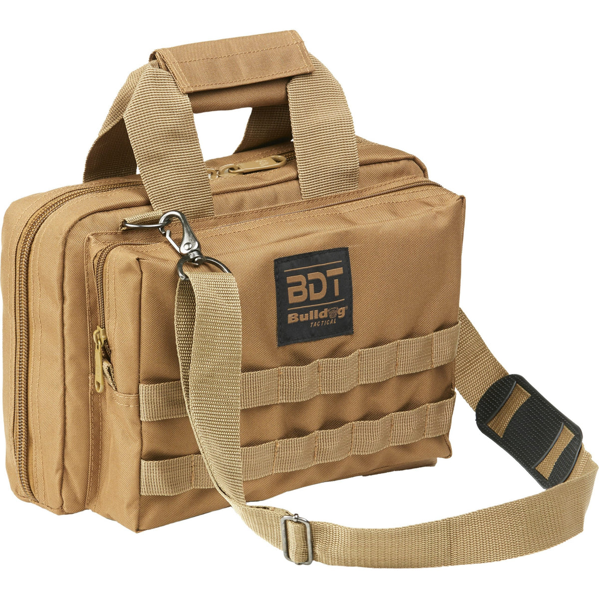 Bulldog Cases - Deluxe 2 Pistol Range Bag with MOLLE - Tan
