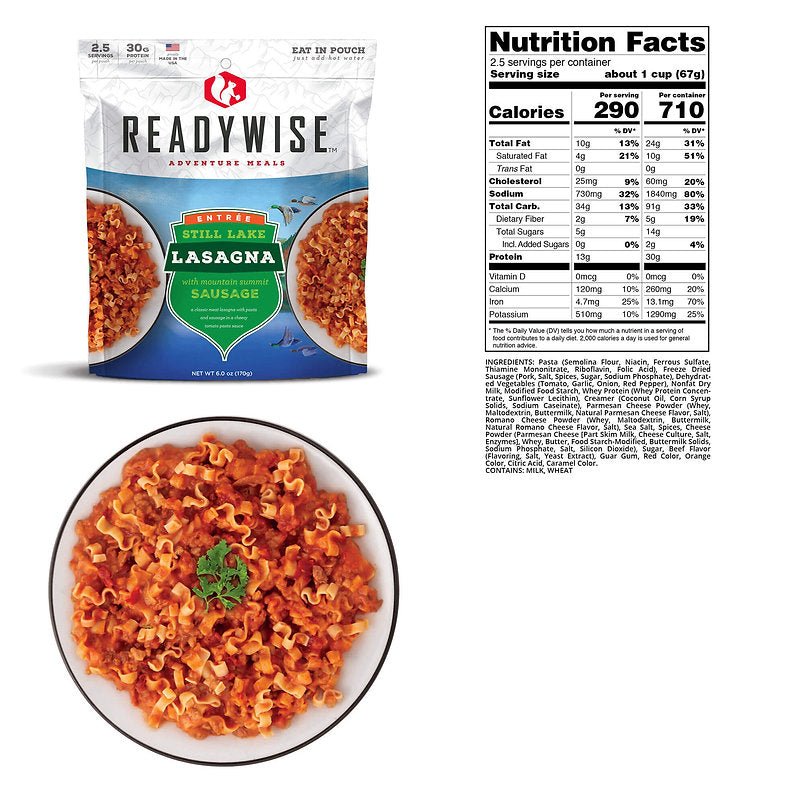 ReadyWise - 6 CT Case Still Lake Lasagna with Sausage