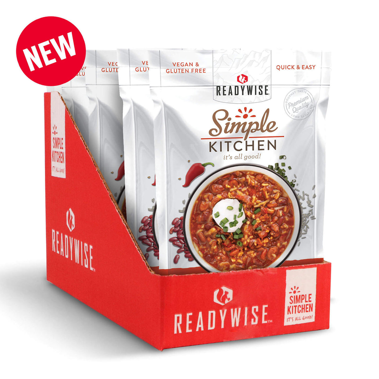 ReadyWise - 6 CT Case Simple Kitchen Hearty Veggie Chili Soup