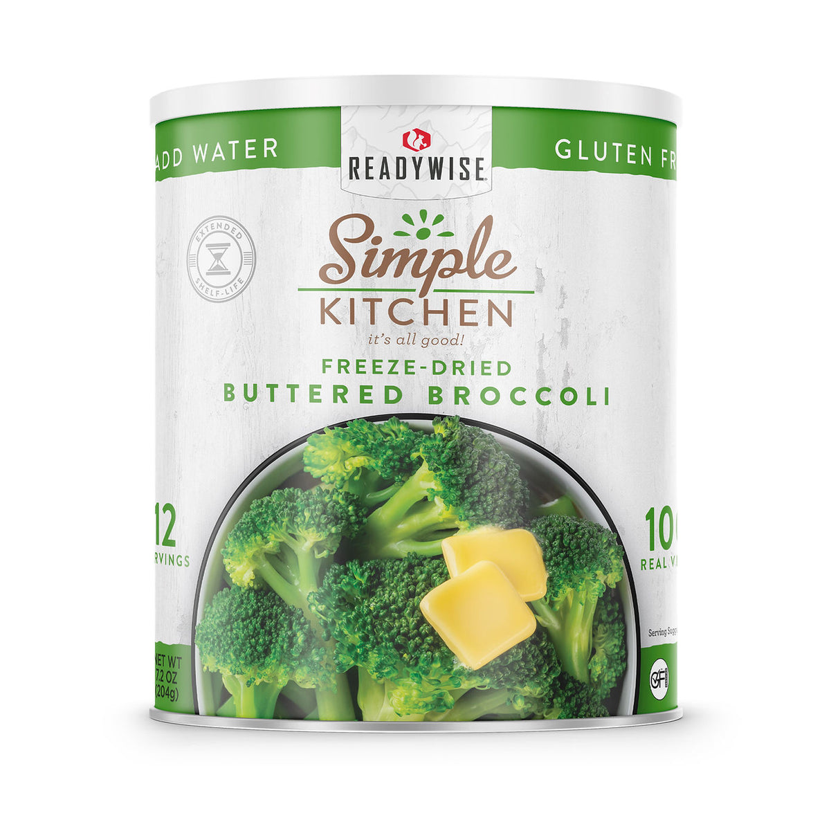 ReadyWise - Simple Kitchen Freeze-Dried Buttered Broccoli - 12 Serving #10 Can