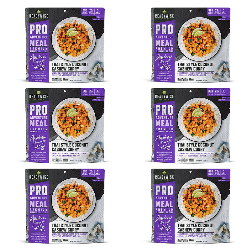 ReadyWise - 6 CT ReadyWise Pro Adventure Meal Thai Coconut Cashew Curry