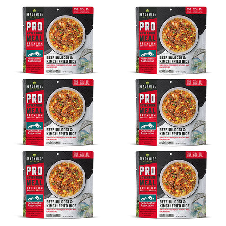 ReadyWise - 6 CT ReadyWise Pro Adventure Meal Beef Bulgogi and Kimchi Fried Rice