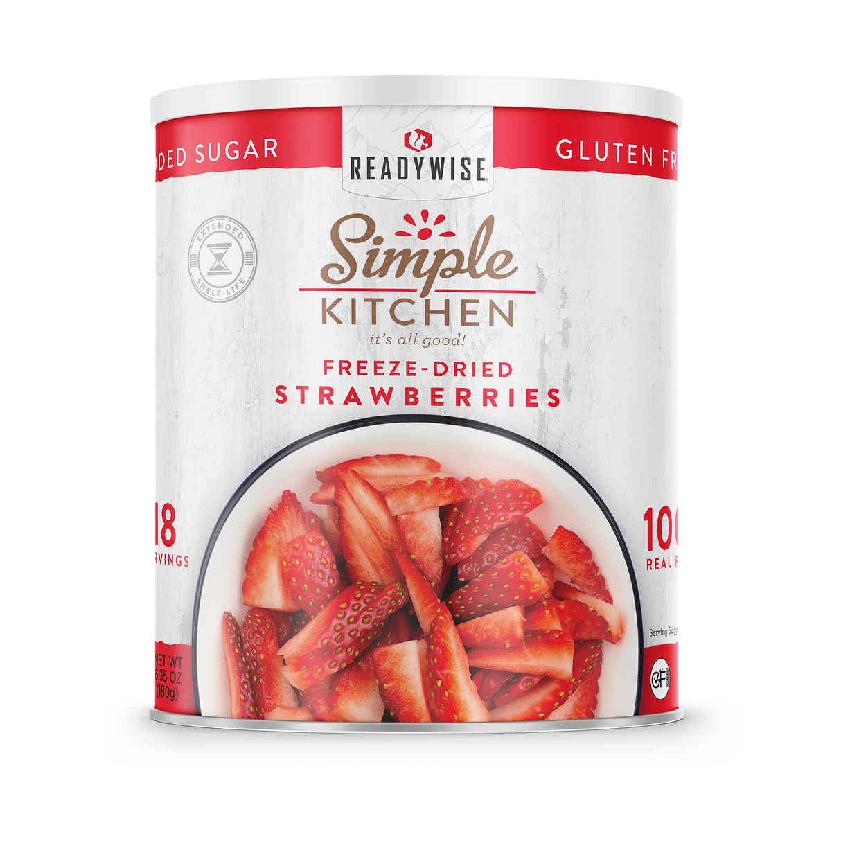 ReadyWise - Simple Kitchen Freeze-Dried Sliced Strawberries - 18 Serving #10 Can