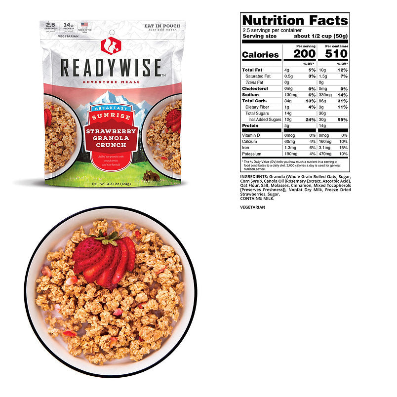 ReadyWise - 6 CT Case Sunrise Strawberry Granola Crunch