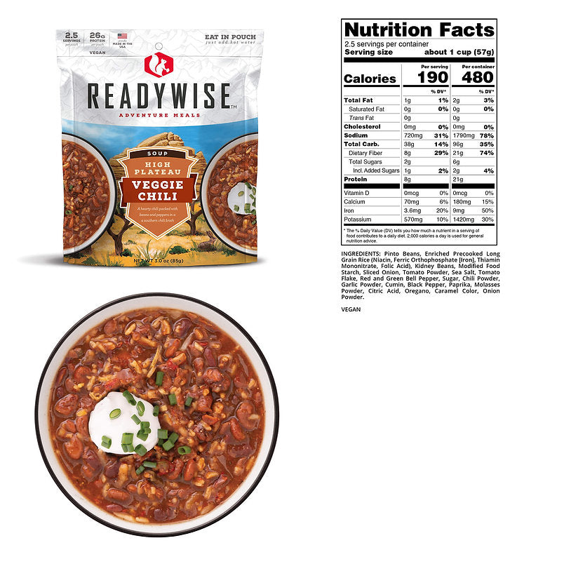 ReadyWise - 6 CT Case High Plateau Veggie Chili Soup