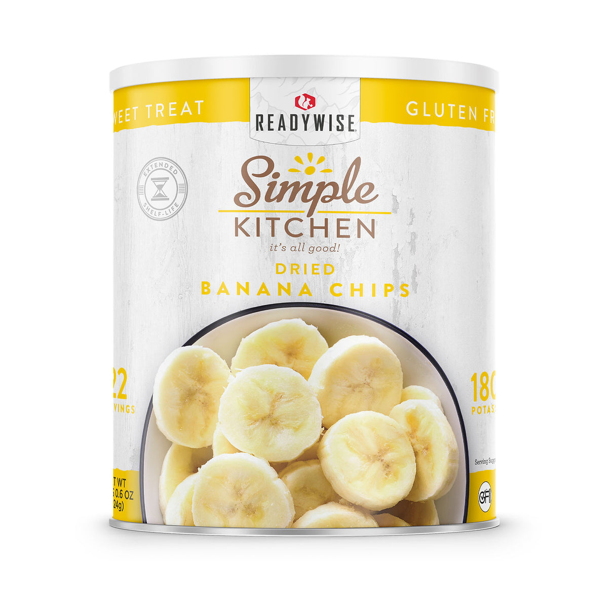 ReadyWise - Simple Kitchen Dried Bananas Chips - 22 Serving #10 Can