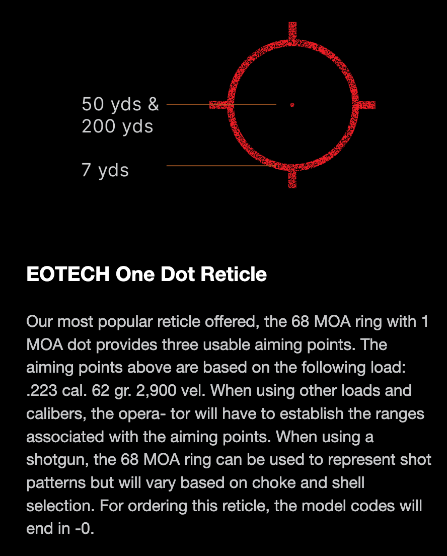 EOTech - HWS 518 68 MOA RING/1 MOA DOT QR