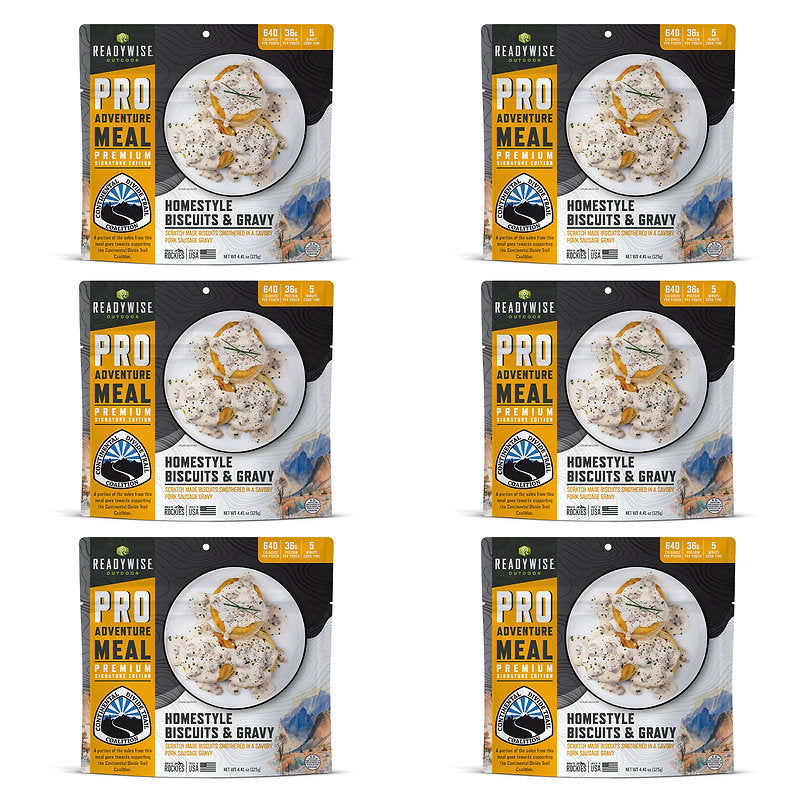 ReadyWise - 6 CT ReadyWise Pro Adventure Meal Homestyle Biscuits & Gravy with Sausage