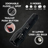 Mountain Ready LM1000 PRO - Zoomable, High Lumen 5-Mode Tactical LED Flashlight